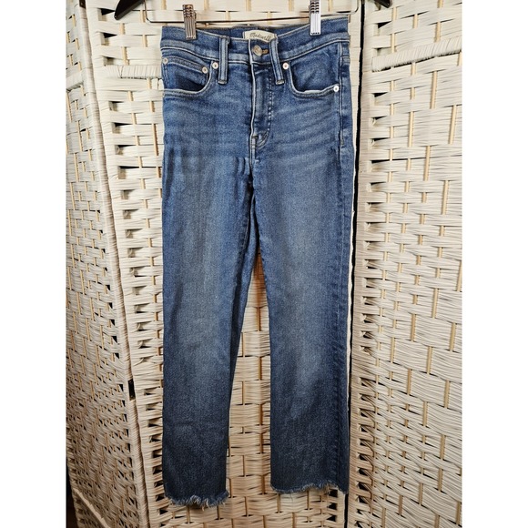 Madewell Denim - Madewell Jeans Women's Size 24 Blue Cali Demi Boot Raw Hem Casual Western *flaw*